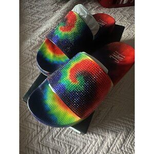INC PEYMIN 28 OMBRE Rainbow Pool Slides Sandal 1” Heel Size 7